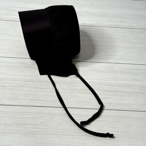 Black Handmade Amish Bonnet Head Covering Prayer Covering Halloween Costume